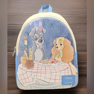 Loungefly Disney Lady And The Tramp Spaghetti Scene Mini Backpack New